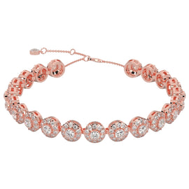 Round Halo Diamond Tennis Bracelet