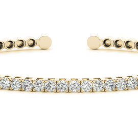 Round Diamond Tennis Open Bangle